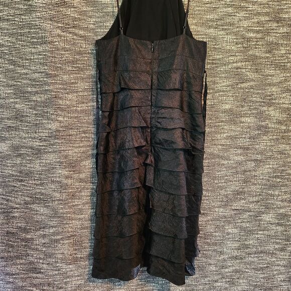 Cache Party Formal Dress Shimmering Ruffled Black size 2 LBD - Picture 5 of 14